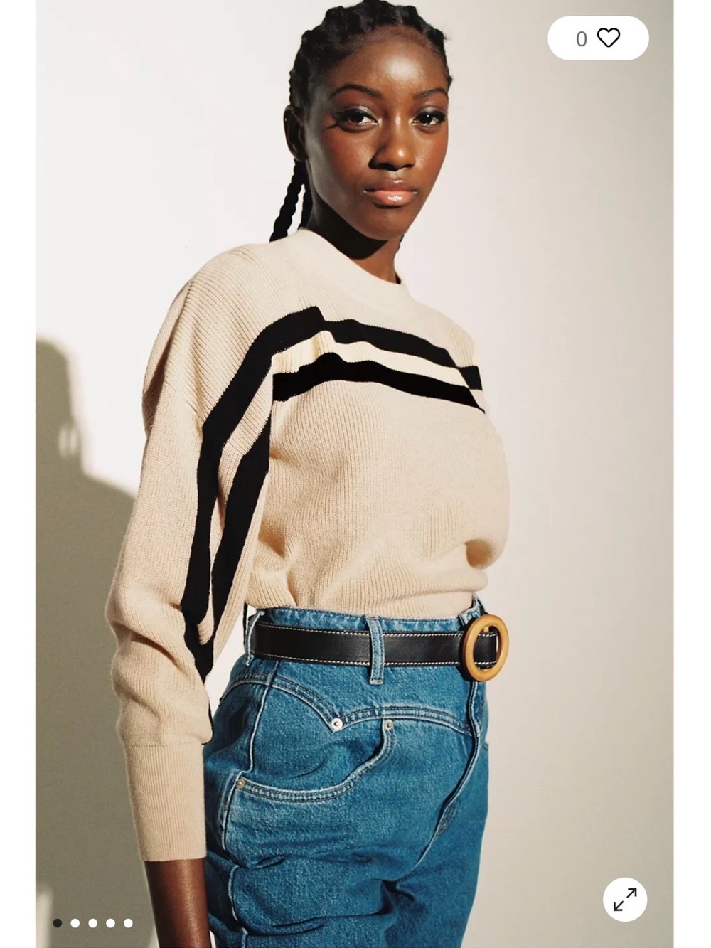 The Fifth Label Cream Crewneck Sweater with dolman sleeves